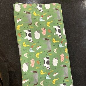 Little Sleepies Green Farm Animal Print Fabric